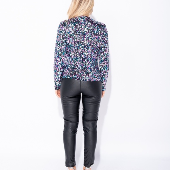 Confetti Queen Multicolored Sequin Blazer - Picture 7 of 8